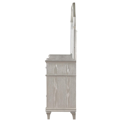 Evangeline Dresser With Mirror in Silver Oak - Coaster Furniture