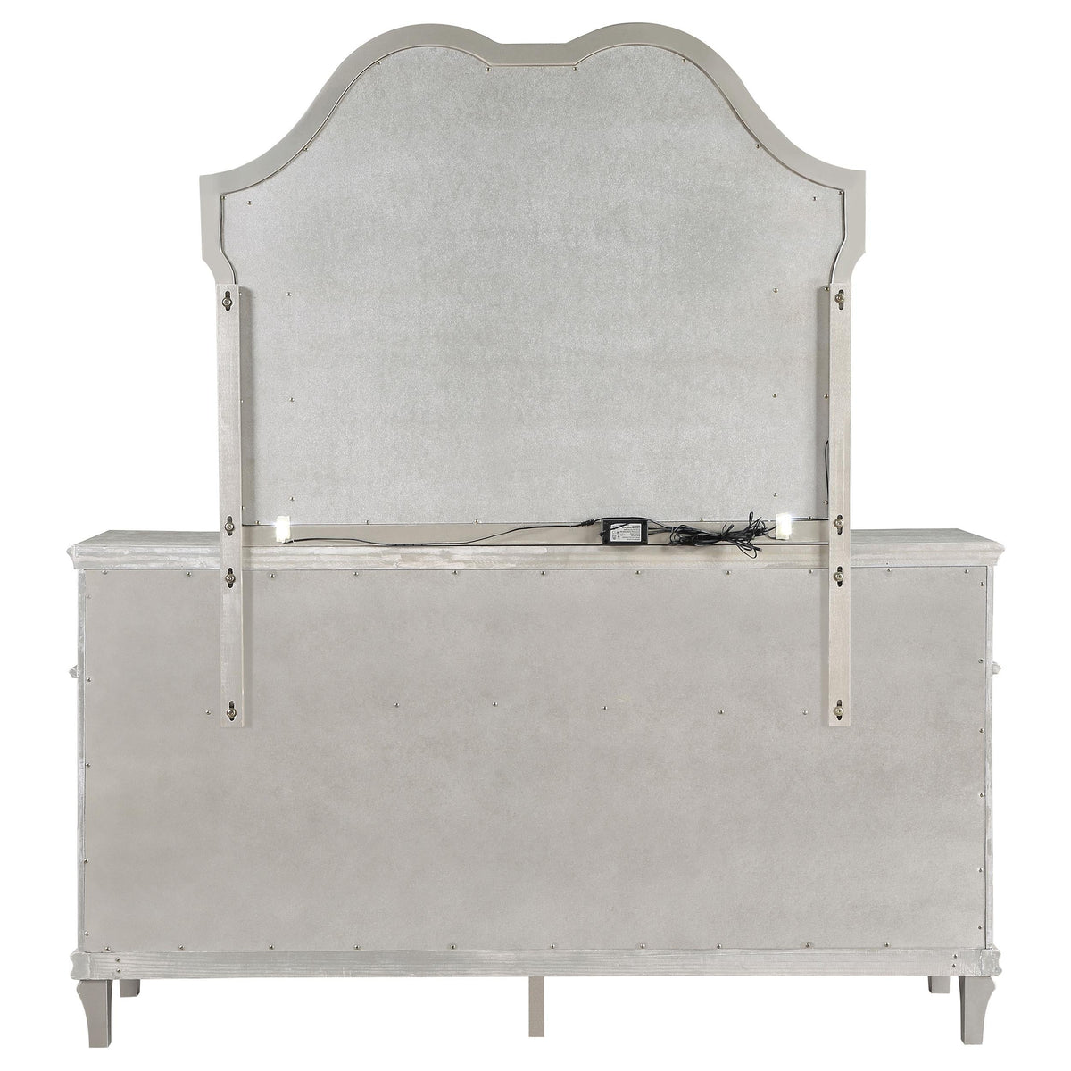 Evangeline Dresser With Mirror in Silver Oak - Coaster Furniture