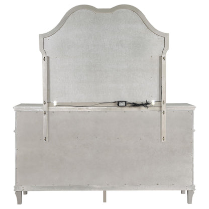 Evangeline Dresser With Mirror in Silver Oak - Coaster Furniture