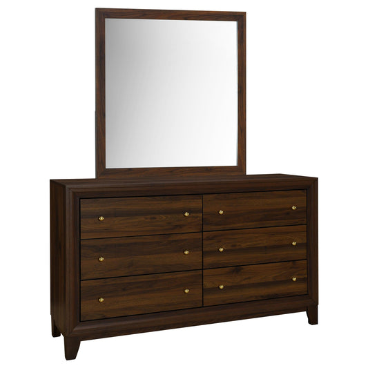 Welsley Dresser With Mirror in Walnut - Coaster Furniture
