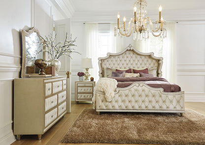 Antonella Bed 4-Piece Set in Ivory / Camel