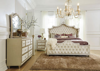 Antonella Bed 4-Piece Set in Ivory / Camel