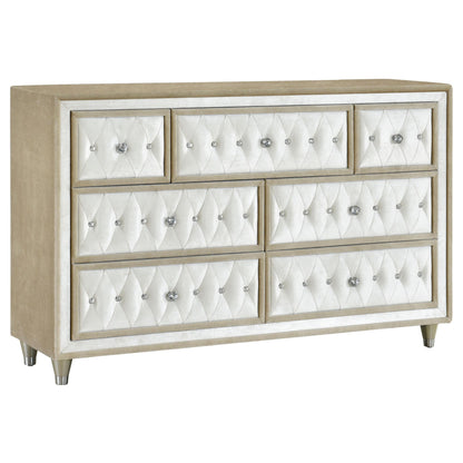 Antonella Bed 4-Piece Set in Ivory / Camel