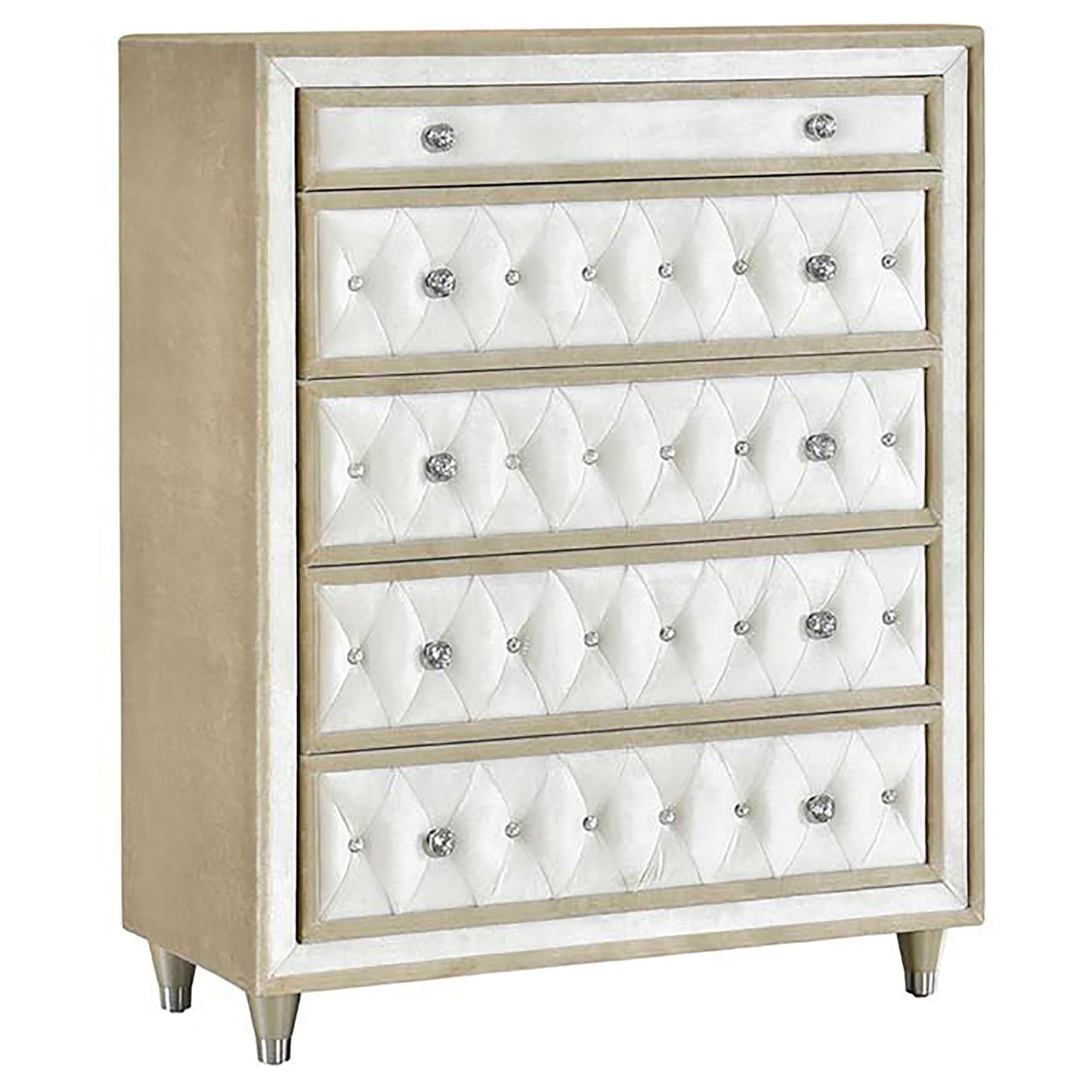 Antonella Bed 5-Piece Set in Ivory / Camel