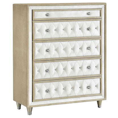 Antonella Bed 5-Piece Set in Ivory / Camel