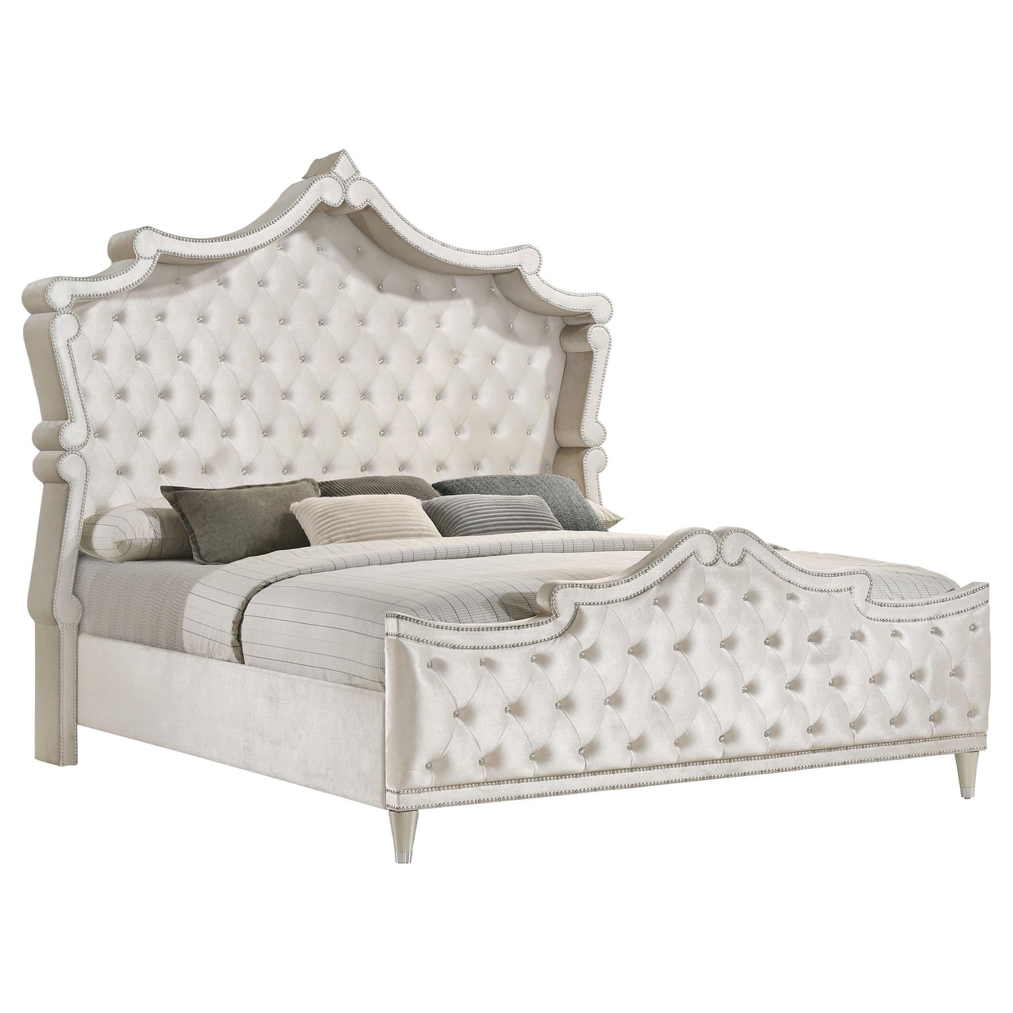 Antonella Bed in Ivory / Camel