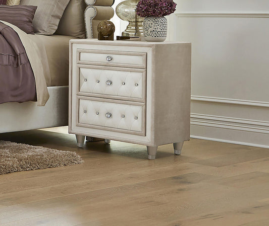 Antonella Nightstand in Ivory / Camel - Coaster Furniture