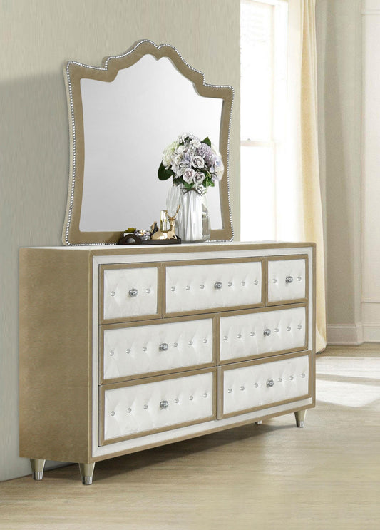 Antonella Dresser With Mirror in Ivory / Camel - Coaster Furniture