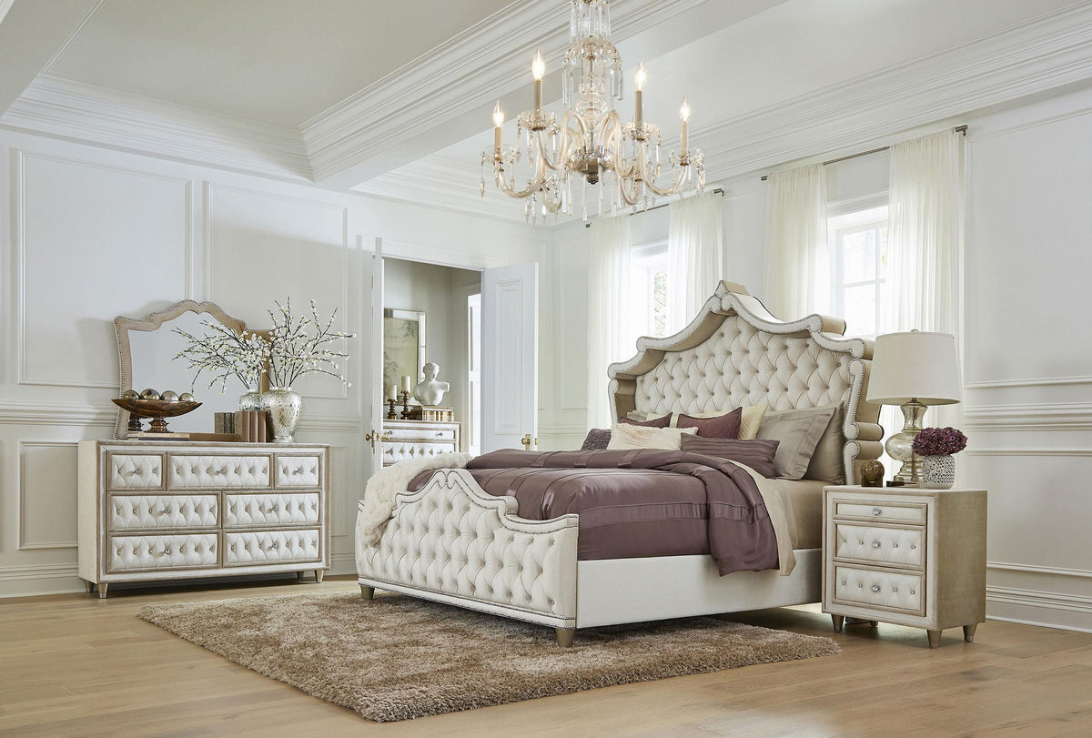 Antonella Dresser Mirror in Ivory / Camel - Coaster Furniture