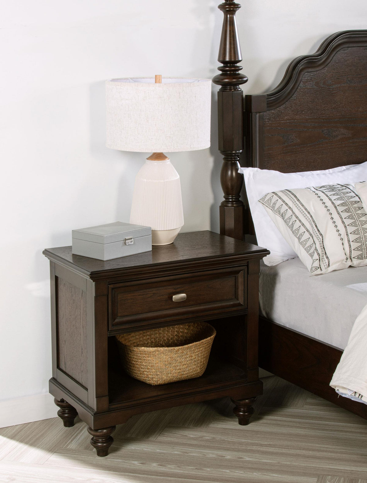 Andover Nightstand in Dark Oak - Coaster Furniture