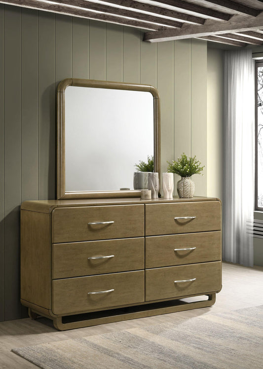 Amsbury Dresser With Mirror in Nutmeg - Coaster Furniture