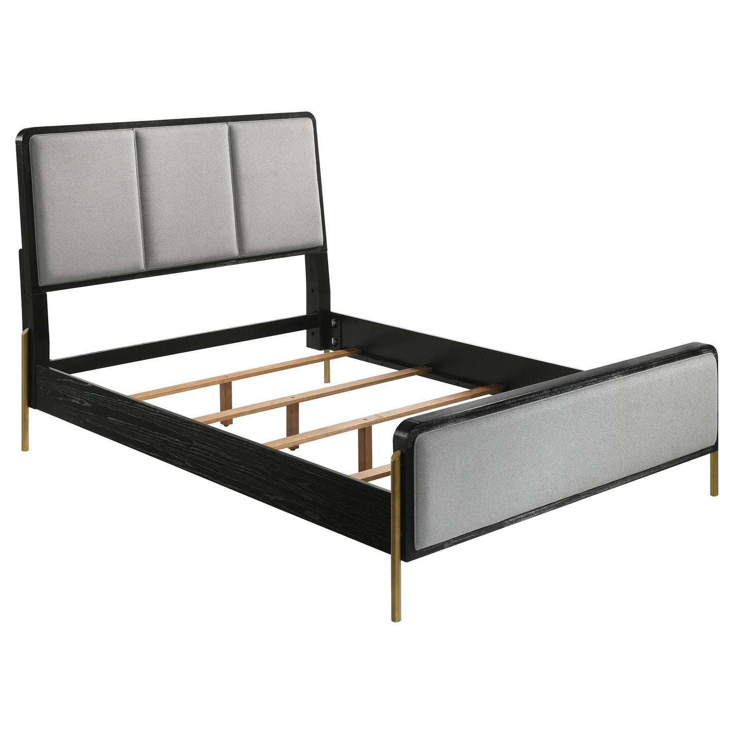 Arini Queen Bed 4-Piece Set - Black / Grey