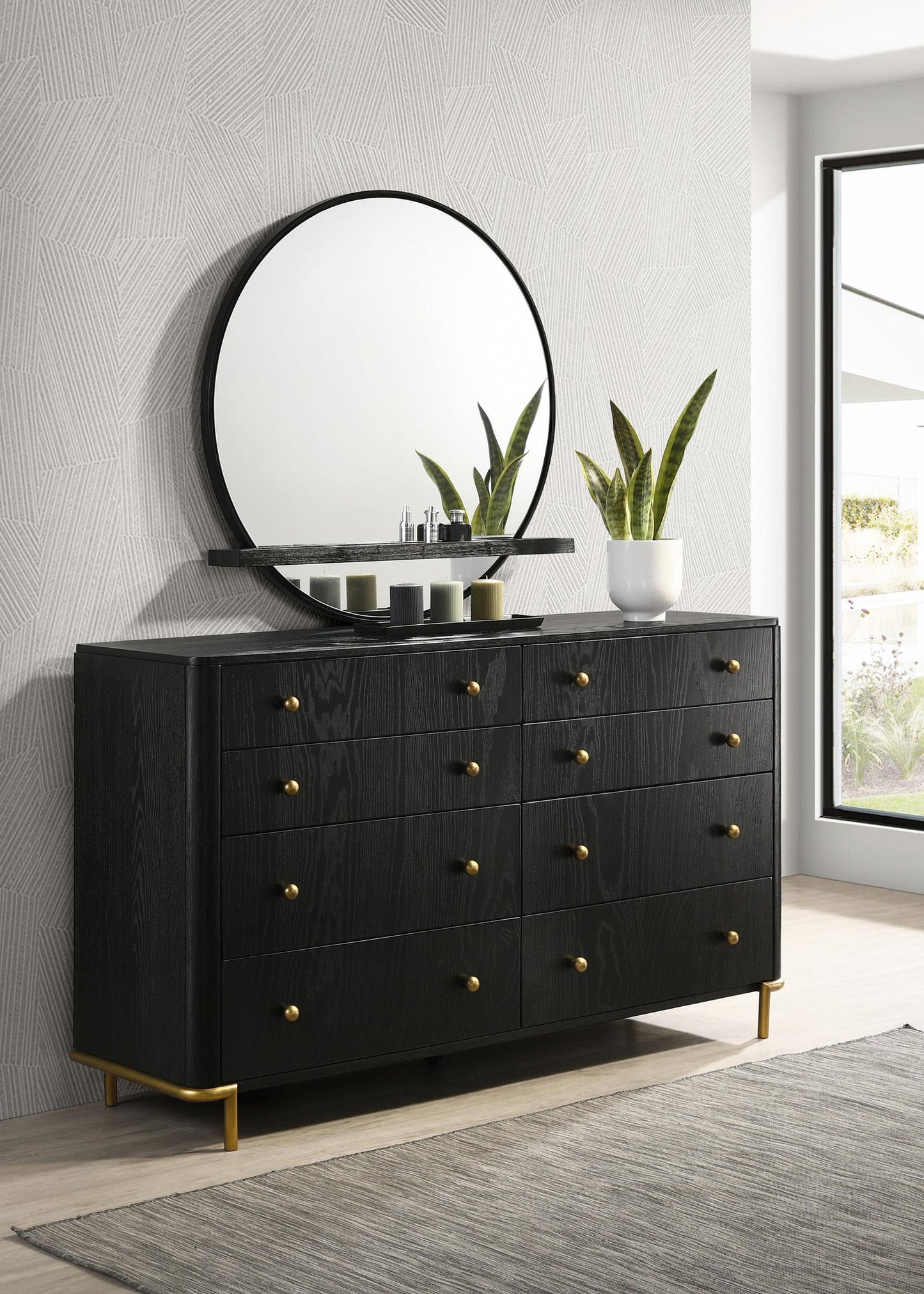 Arini Dresser With Mirror - Black