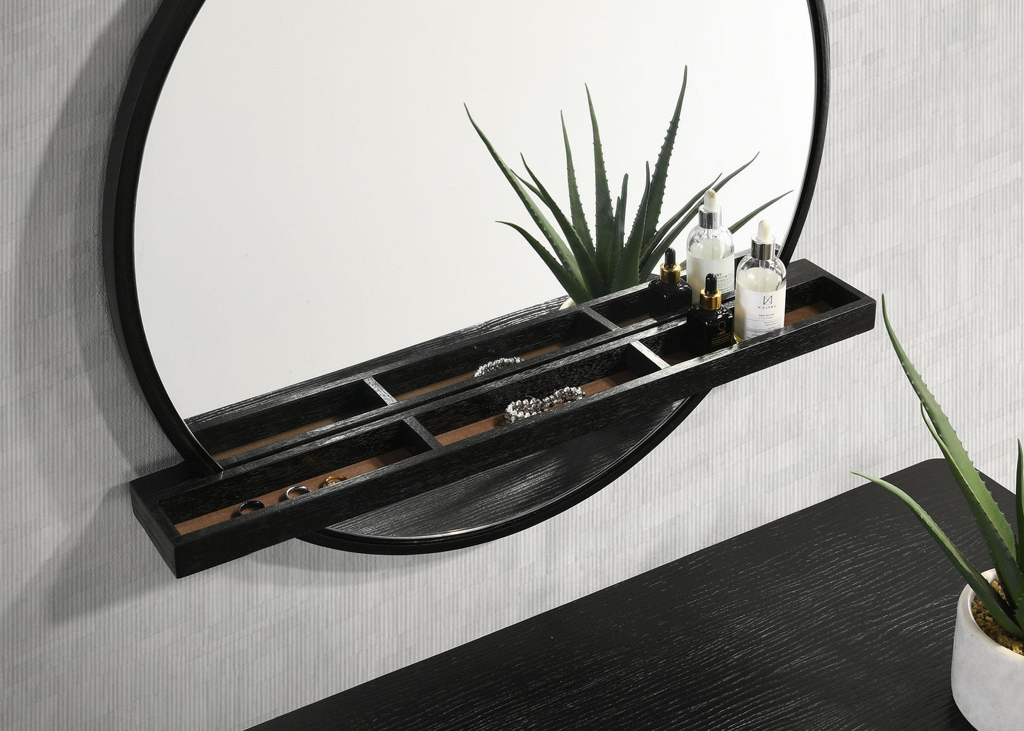 Arini VANITY TABLE &amp; MIRROR in Black - Coaster Furniture