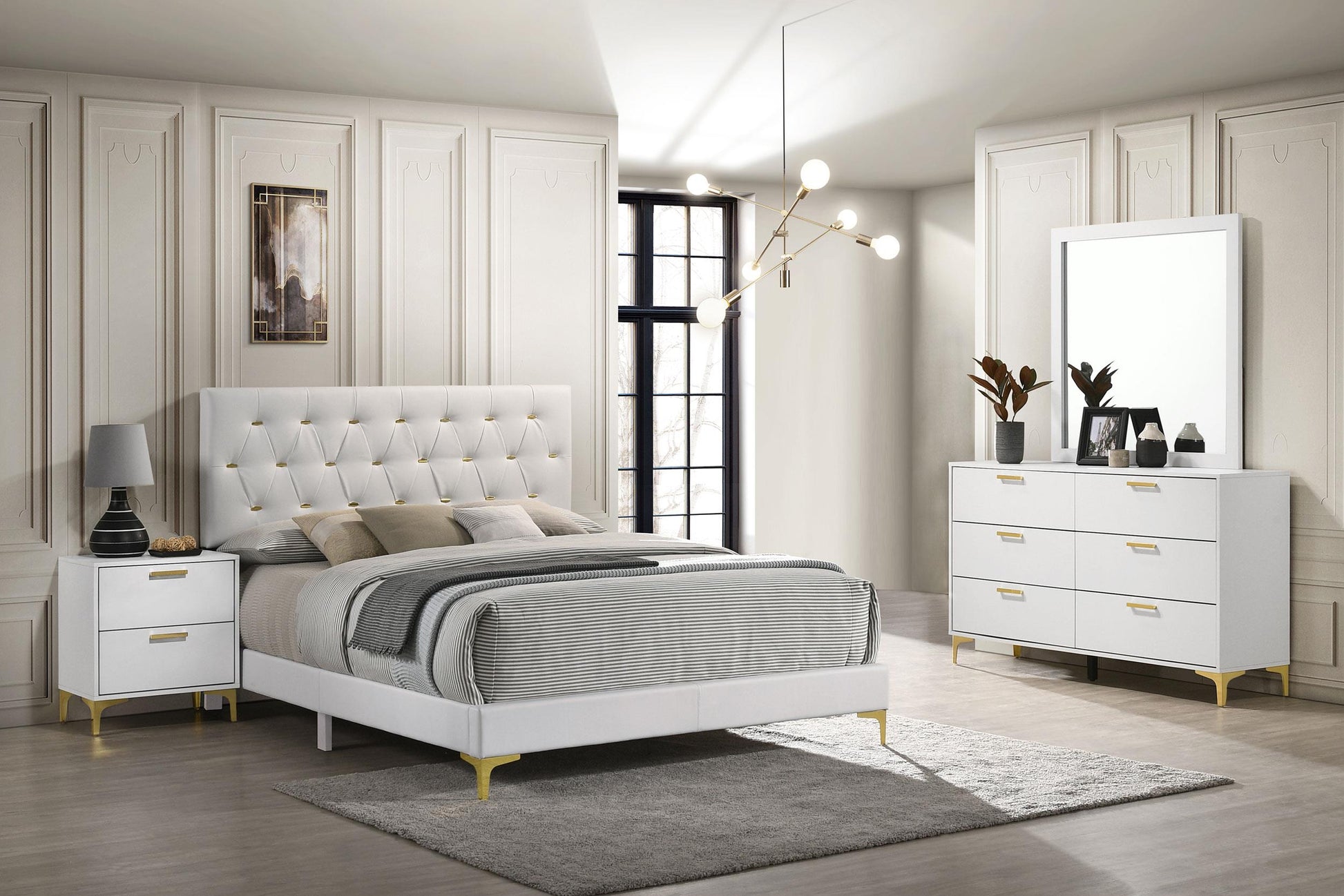 Kendall Eastern King Bed 4-Piece Set - White