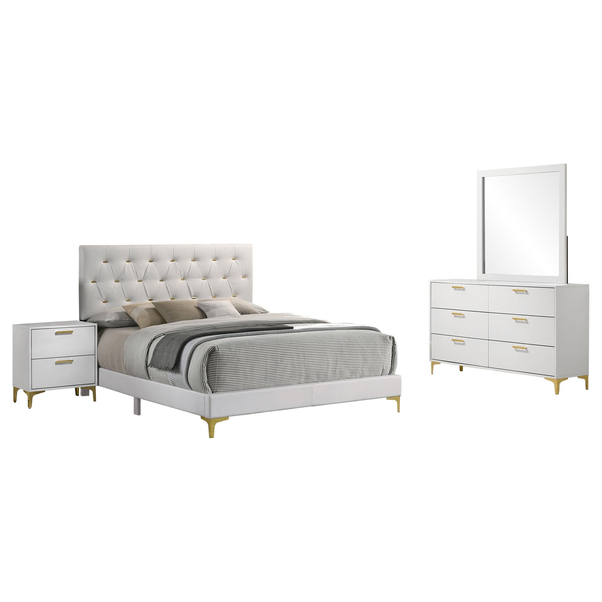 Kendall Eastern King Bed 4-Piece Set - White