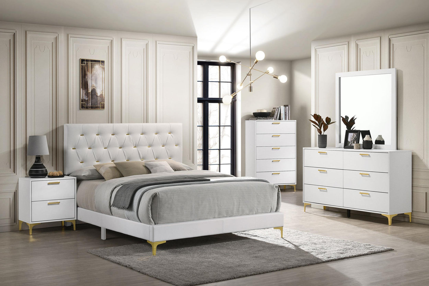 Kendall Eastern King Bed 5-Piece Set - White