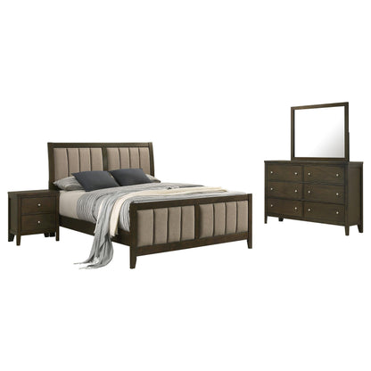Wilkes Bed 4-Piece Set in Dark Cocoa
