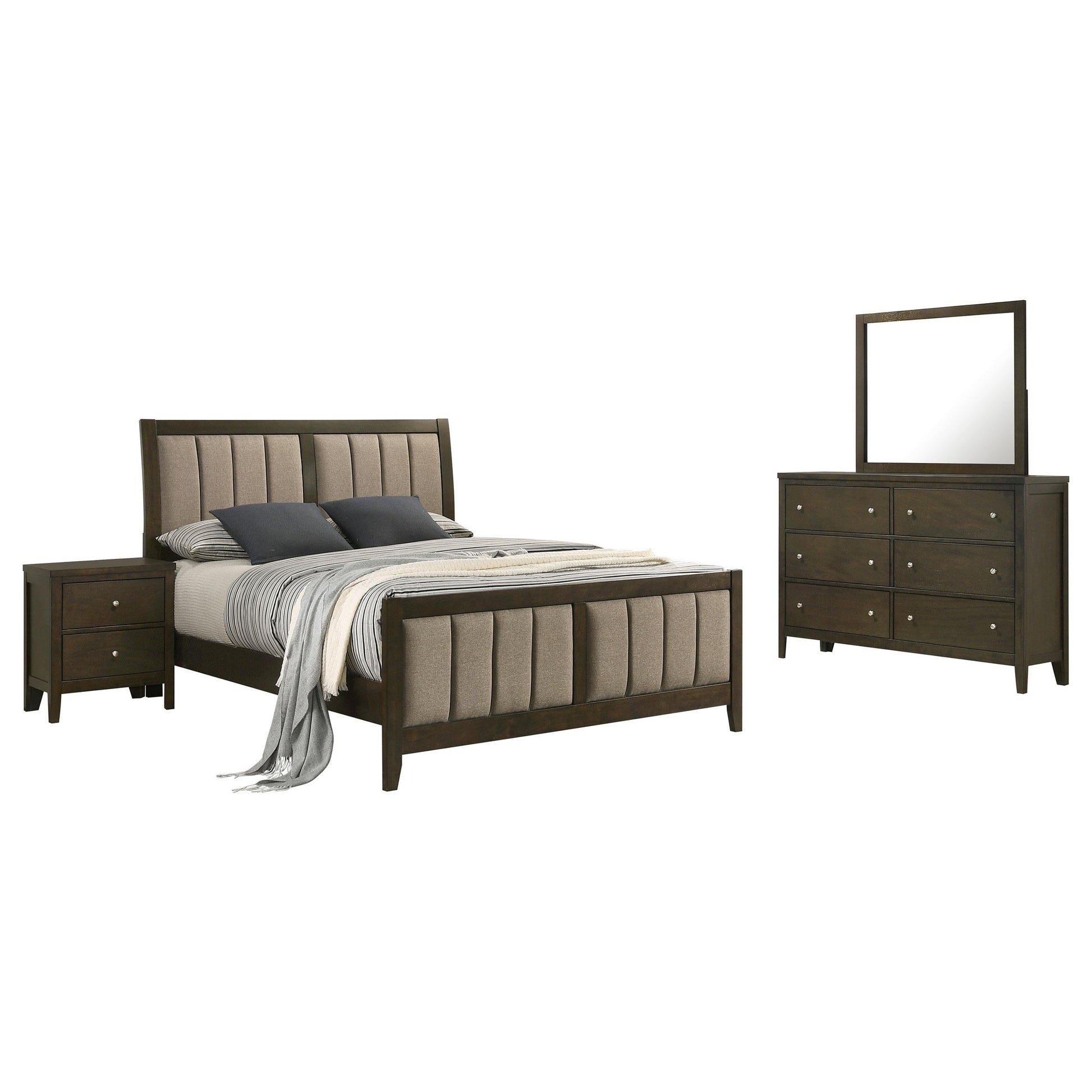 Wilkes Bed 4-Piece Set in Dark Cocoa