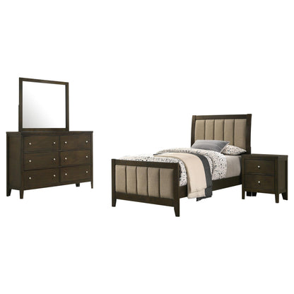 Wilkes Bed 4-Piece Set in Dark Cocoa