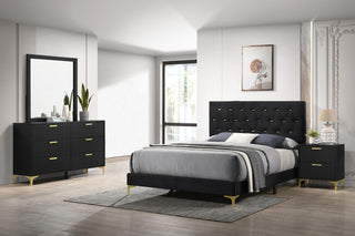 Kendall Queen Bed 4-Piece Set - Black