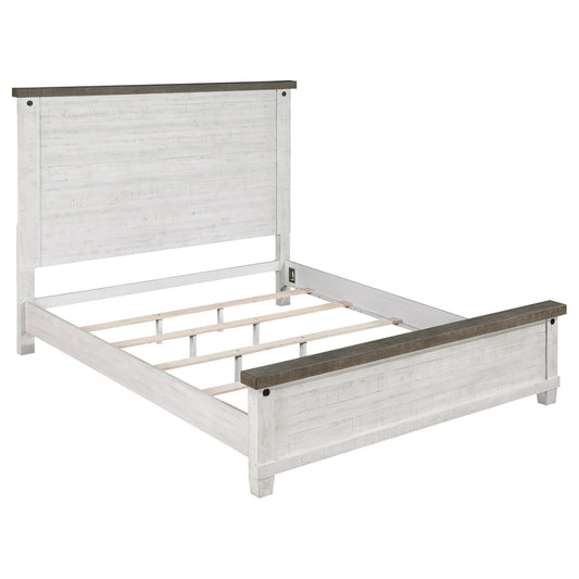 Lilith Queen Bed in Distressed White - Coaster Furniture
