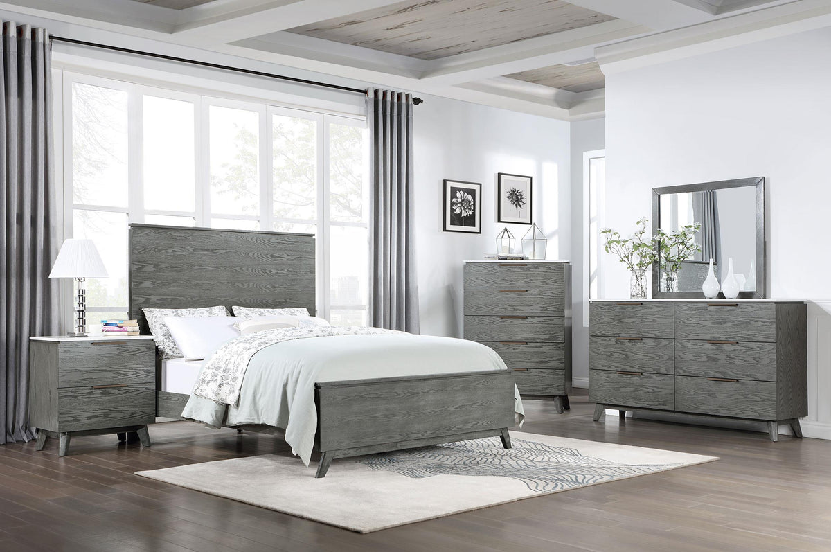 Nathan E King Bed in Grey - Coaster Furniture