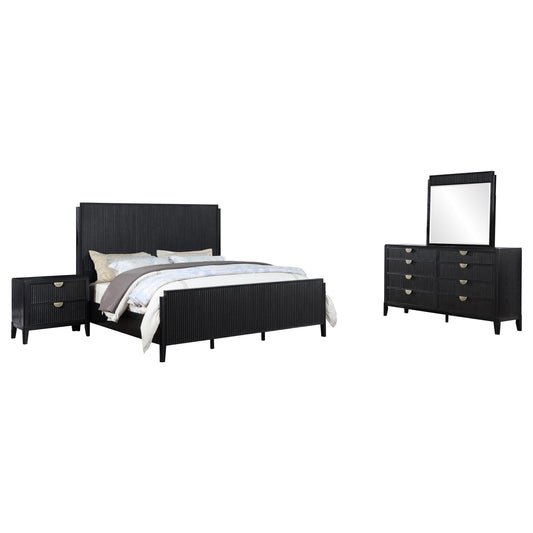 Brookmead Eastern King Bed 4-Piece Set in Black - Coaster Furniture