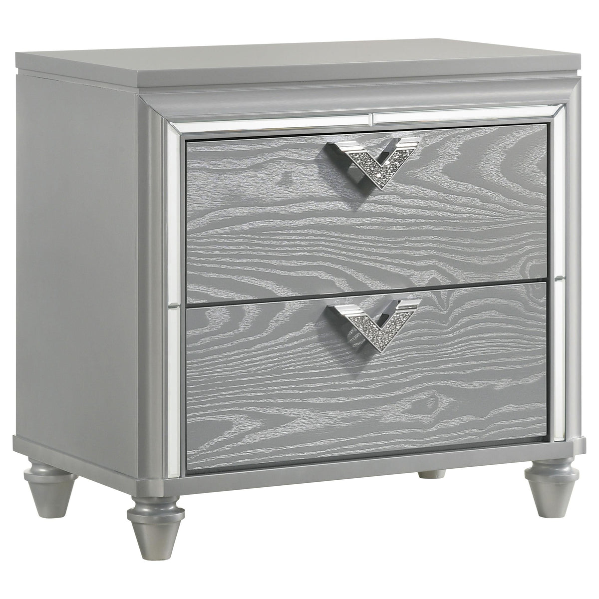 Veronica Nightstand in Light Silver - Coaster Furniture