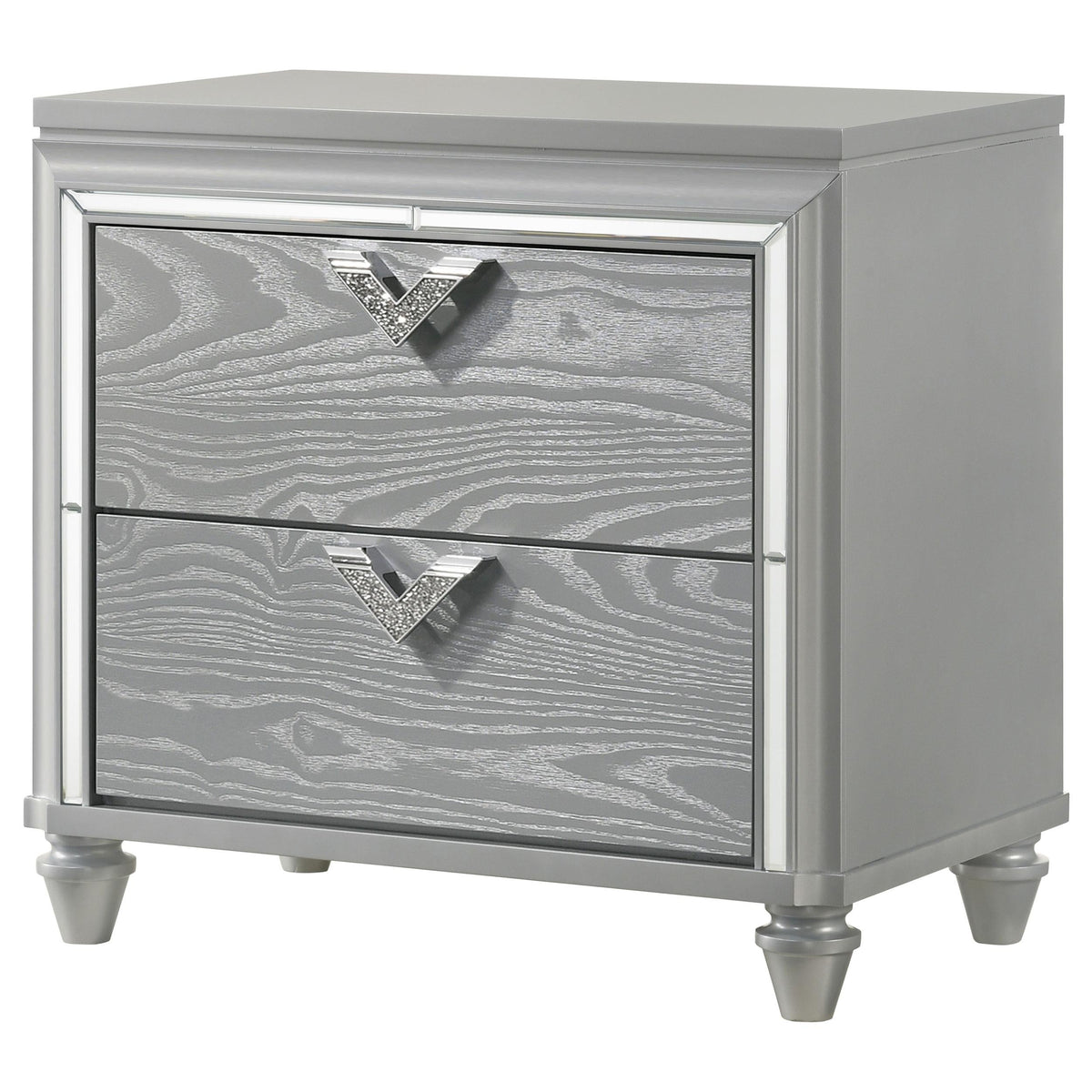 Veronica Nightstand in Light Silver - Coaster Furniture