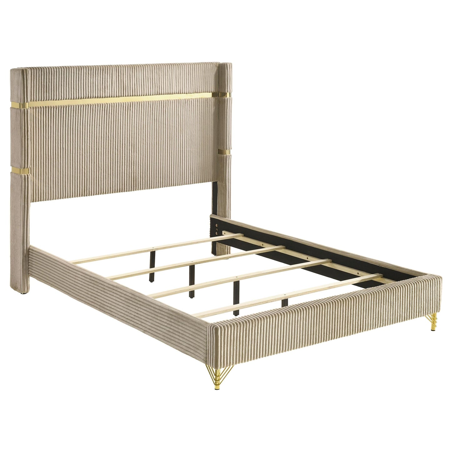 Lucia E King Bed - Beige