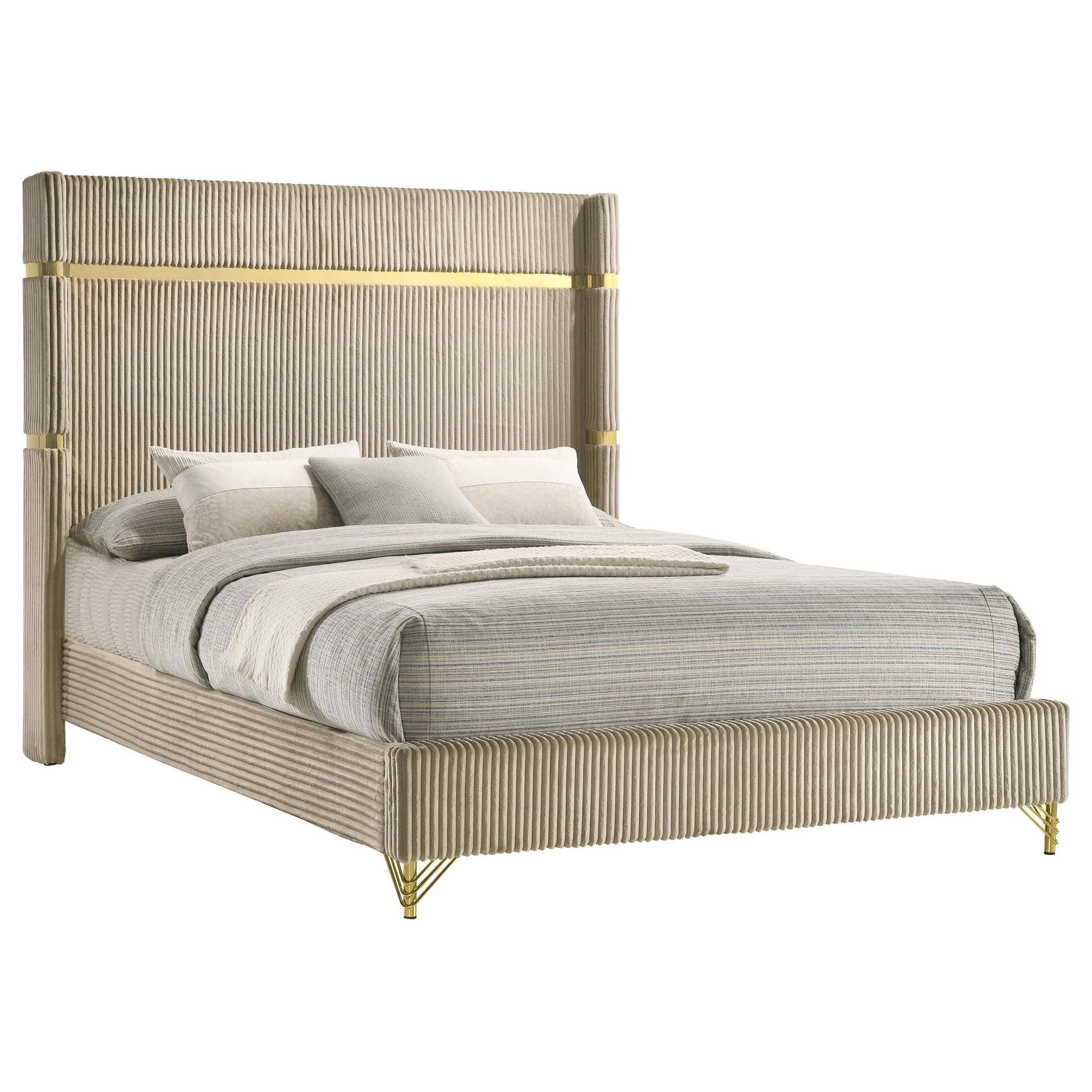 Lucia Queen Bed - Beige