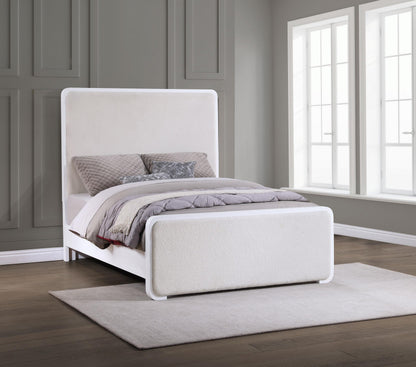 Anastasia Bed in Pearl White