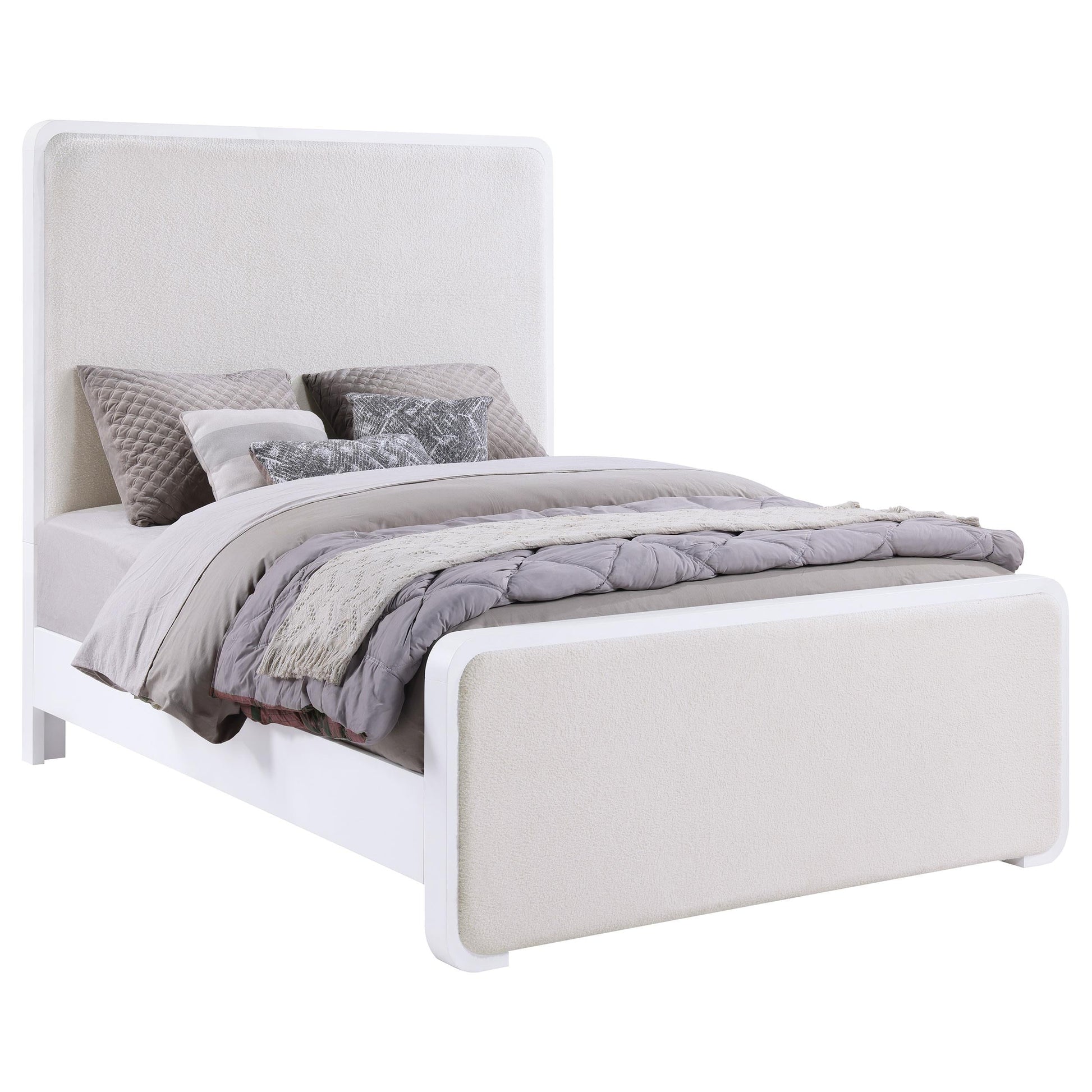 Anastasia Bed in Pearl White