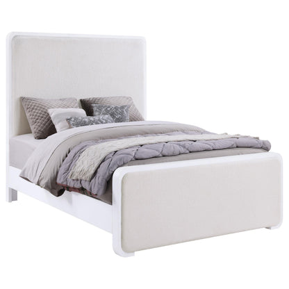 Anastasia Bed in Pearl White