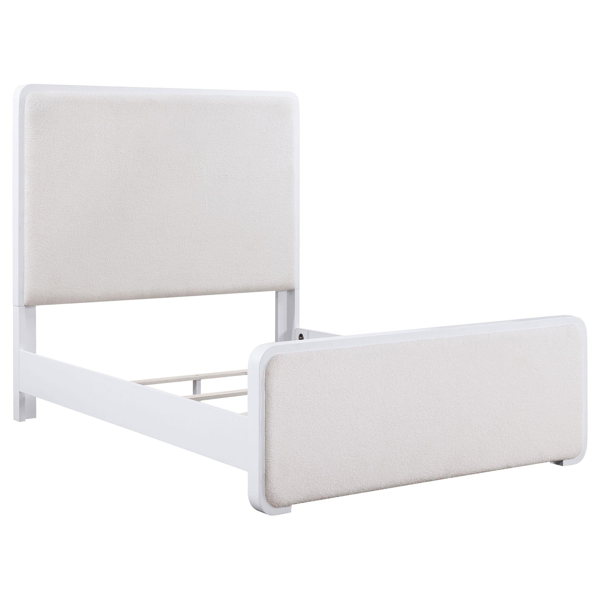 Anastasia Bed in Pearl White