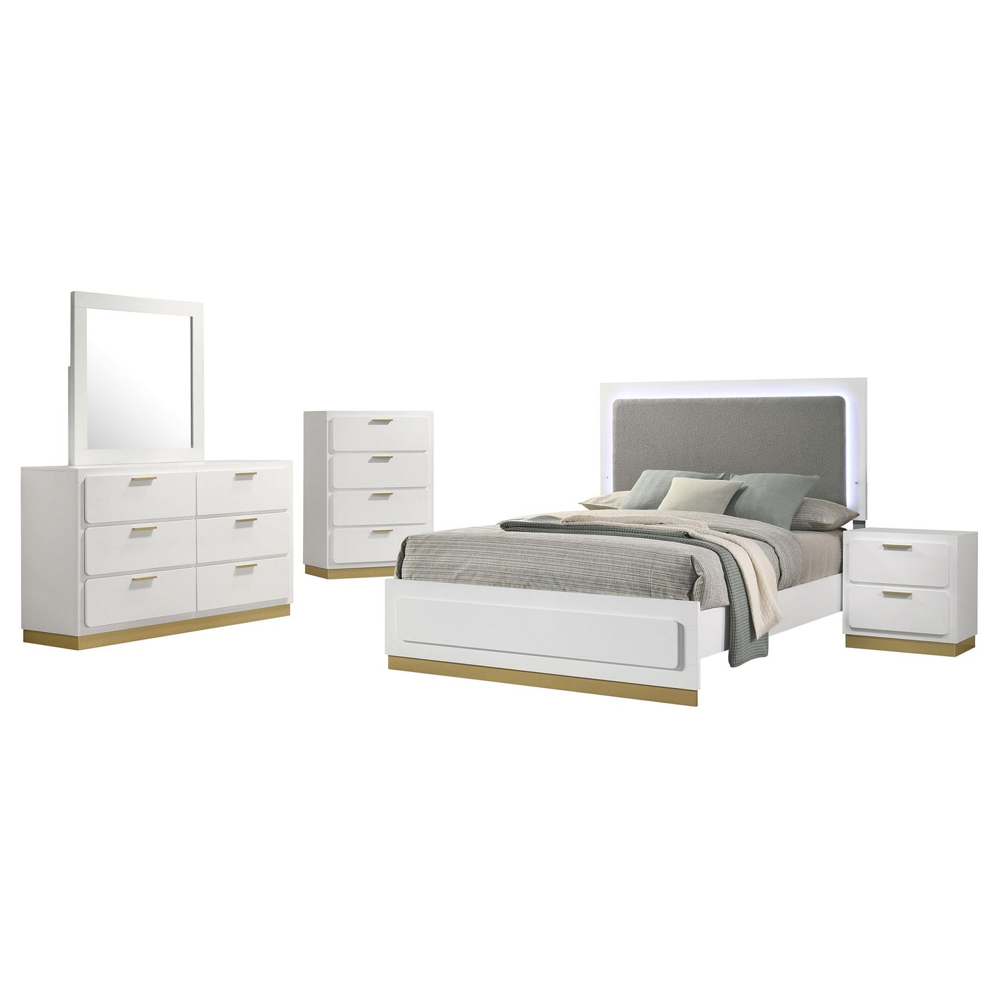 Caraway Bed 5-Piece Set in White