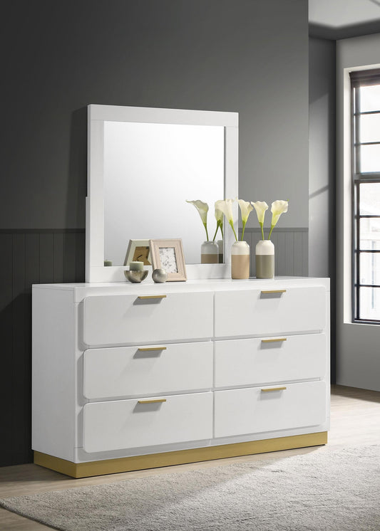 Caraway Dresser With Mirror - White