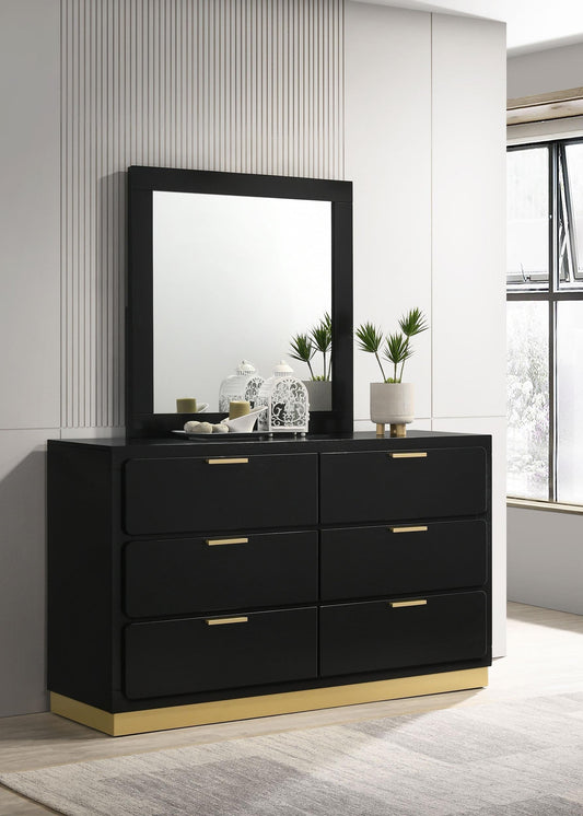 Caraway Dresser With Mirror - Black