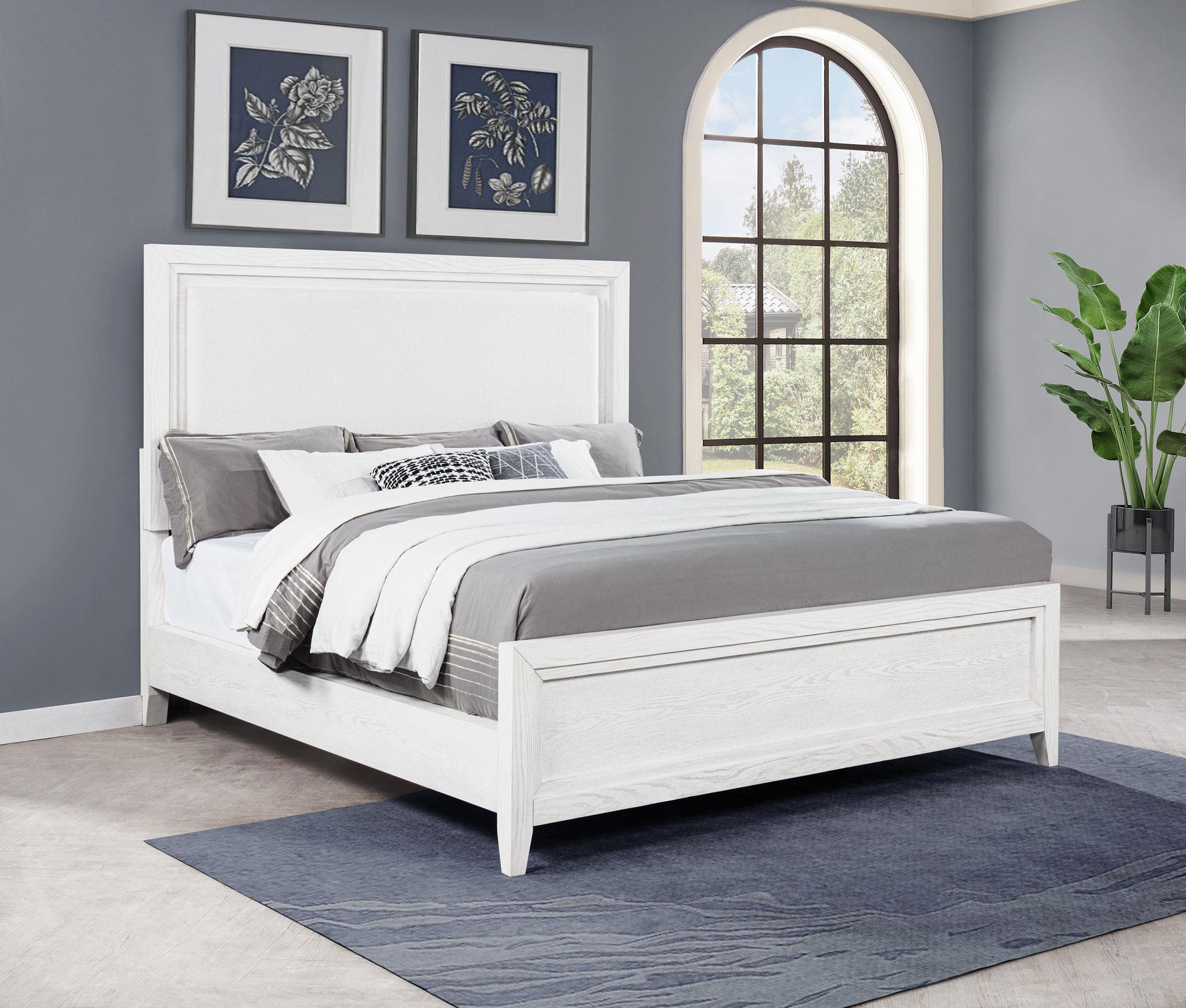 Marielle Bed in Distressed White