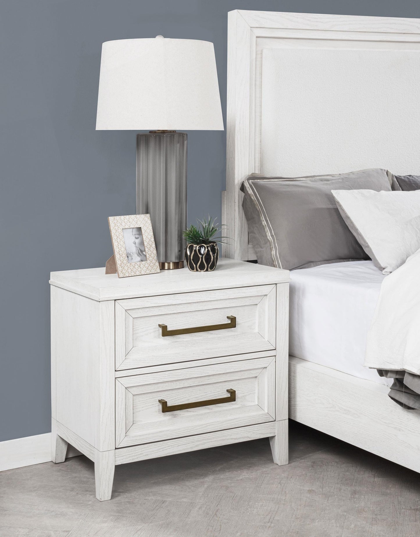 Marielle Nightstand in Distressed White - Coaster Furniture
