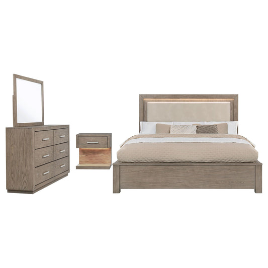 Kenora Queen 4-Piece Set in Barley Brown - Coaster Furniture