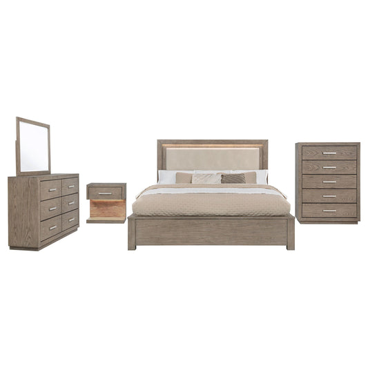 Kenora Queen 5-Piece Set in Barley Brown - Coaster Furniture