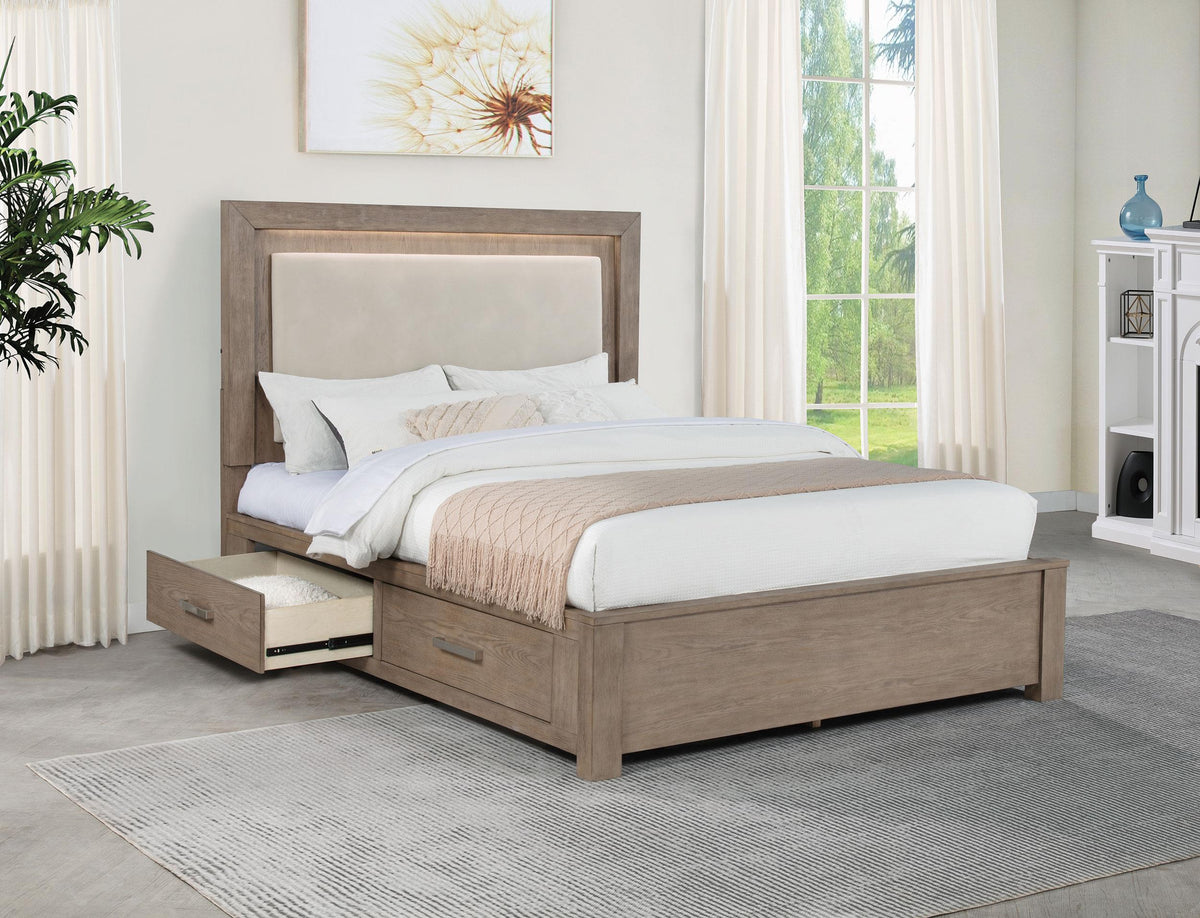 Kenora Queen Bed in Barley Brown - Coaster Furniture