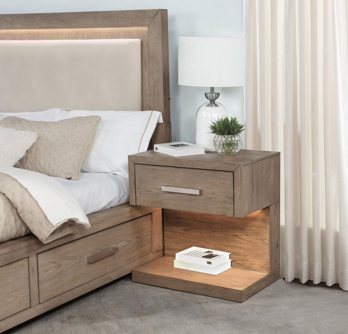Kenora Nightstand in Barley Brown - Coaster Furniture