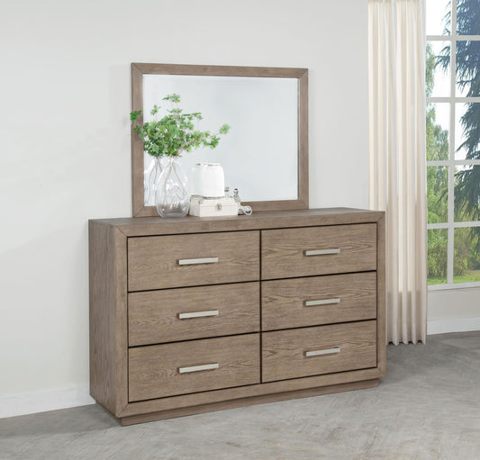 Kenora Dresser With Mirror in Barley Brown - Coaster Furniture