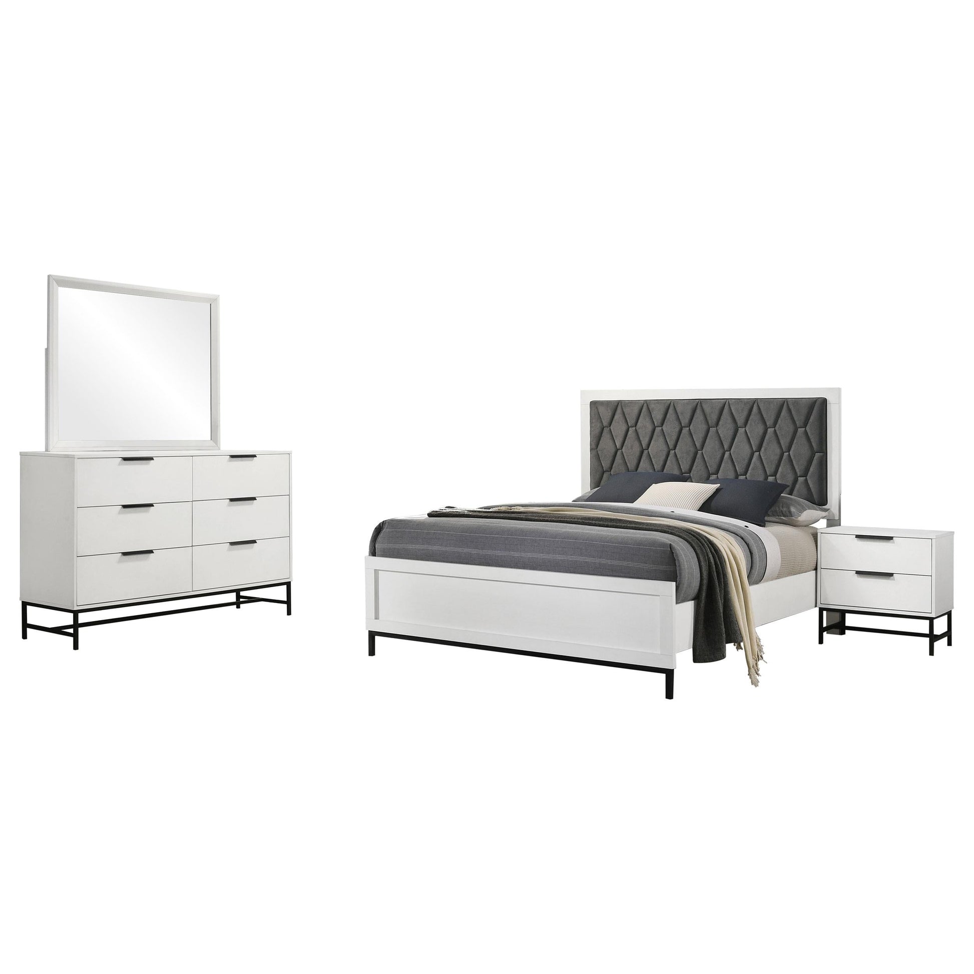 Sonora Bed 4-Piece Set in White