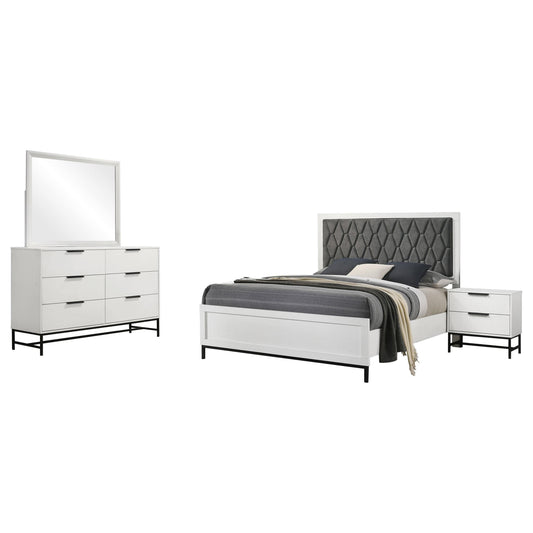 Sonora Bed 4-Piece Set in White