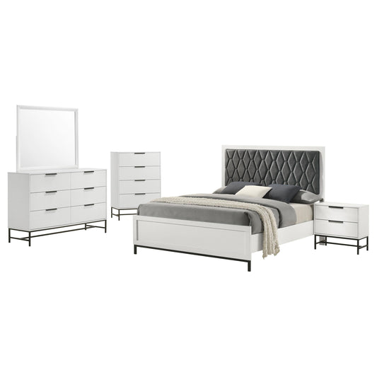 Sonora Bed 5-Piece Set in White