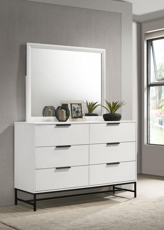 Sonora Dresser With Mirror in White - Coaster Furniture